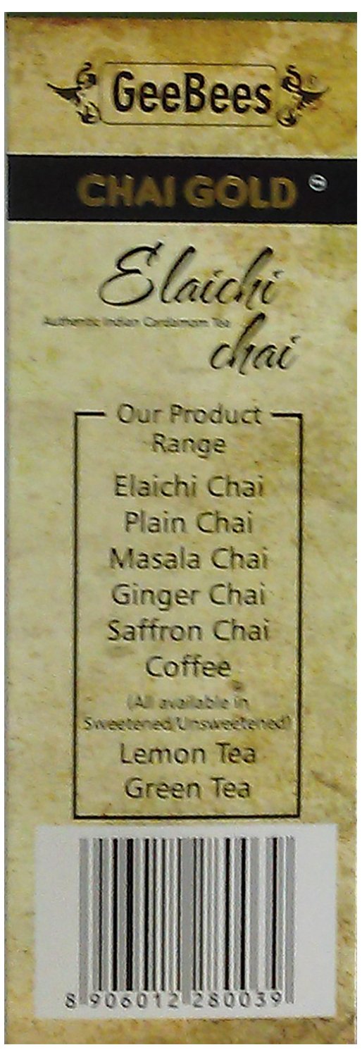 GeeBees Chai Gold Instant Premix Elaichi Tea Sweetened, Box of 10 Sachet - Image 3