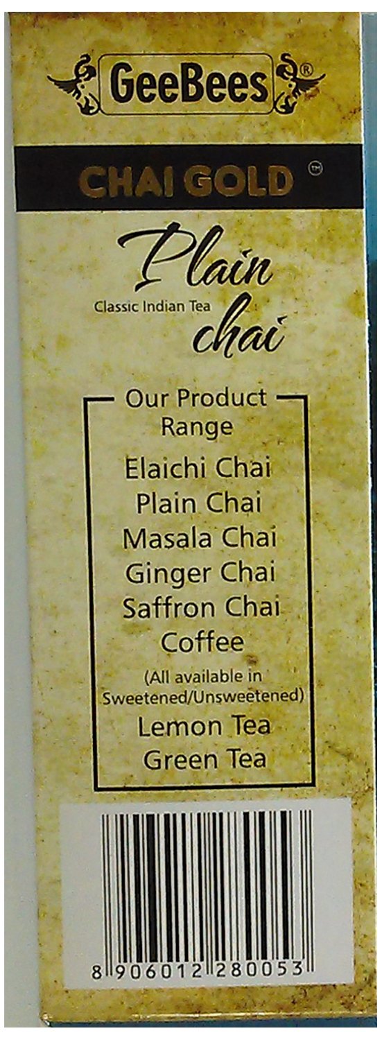 GeeBees Chai Gold Instant Premix Plain Tea Sweetened, Box of 10 Sachet - Image 3